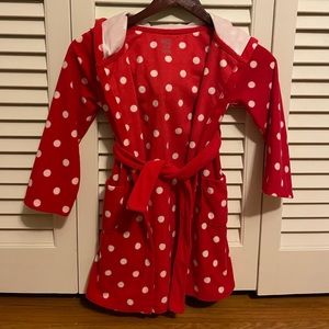 Carter’s Simple Joys Red Polka Dot Fleece Robe 4T/5T